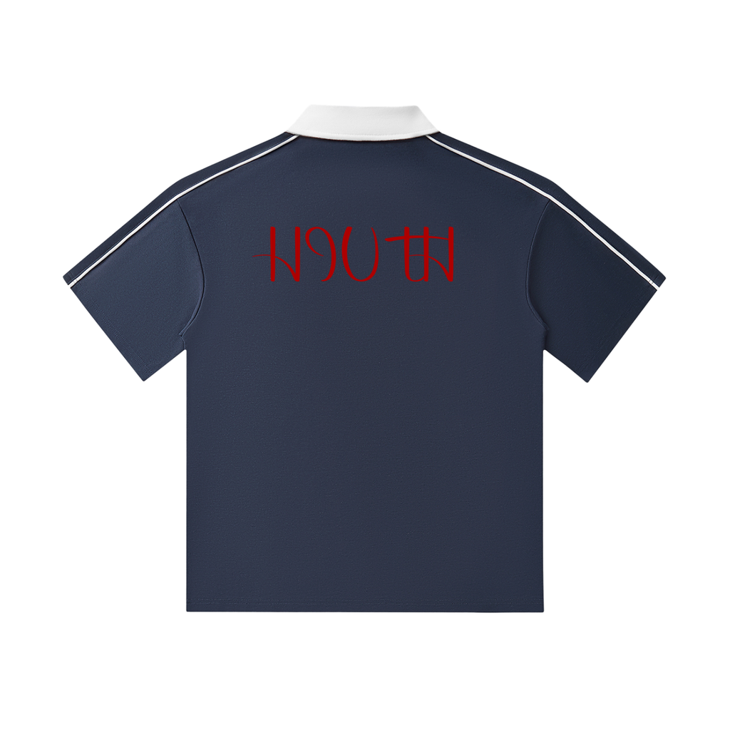 Contrast Collar Short-Sleeve Polo Shirt