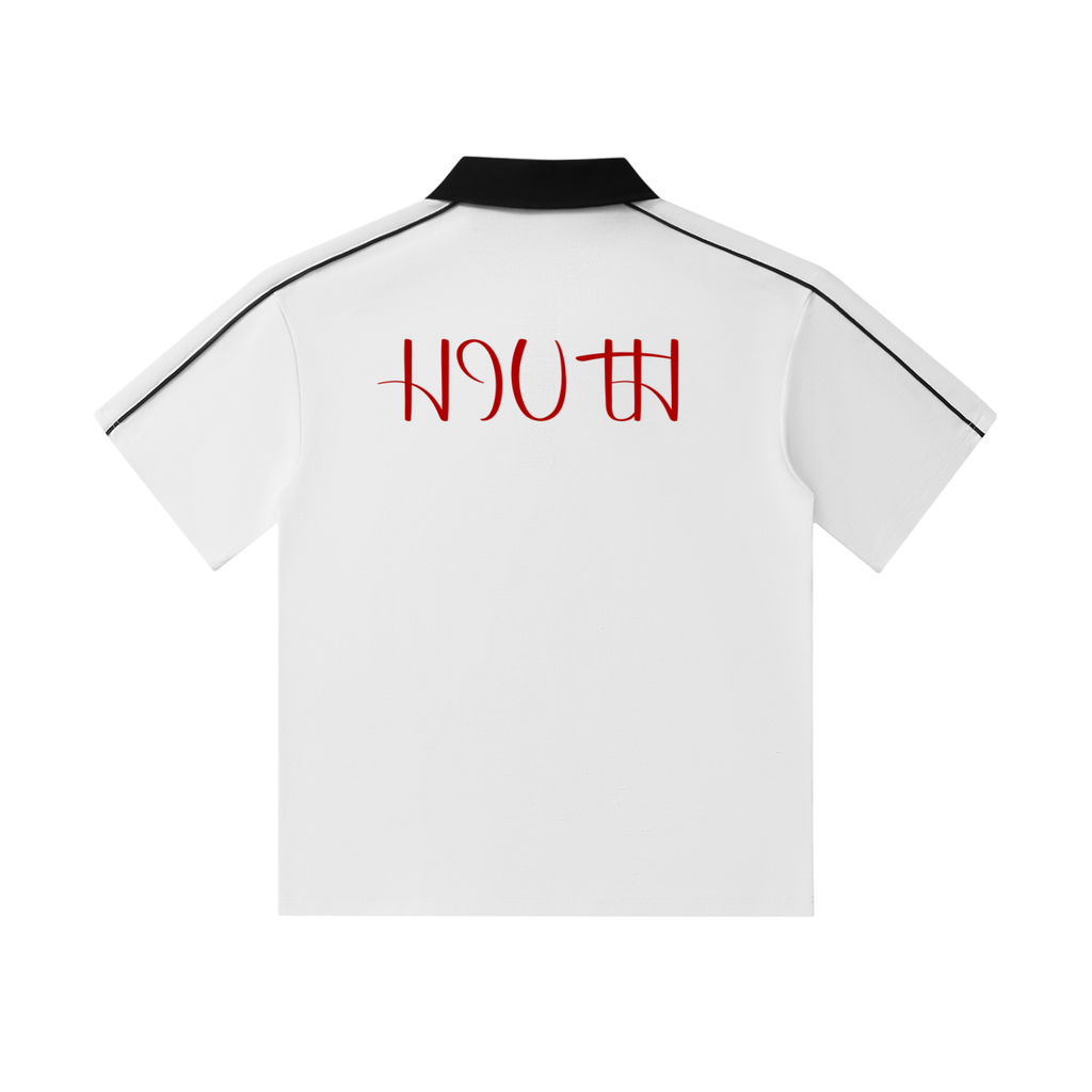 Contrast Collar Short-Sleeve Polo Shirt