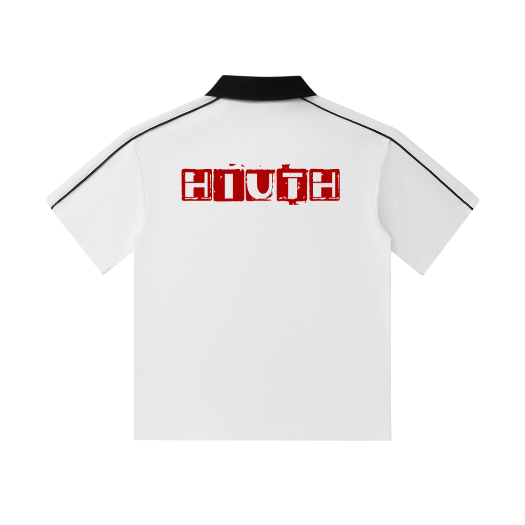 Contrast Collar Short-Sleeve Polo Shirt