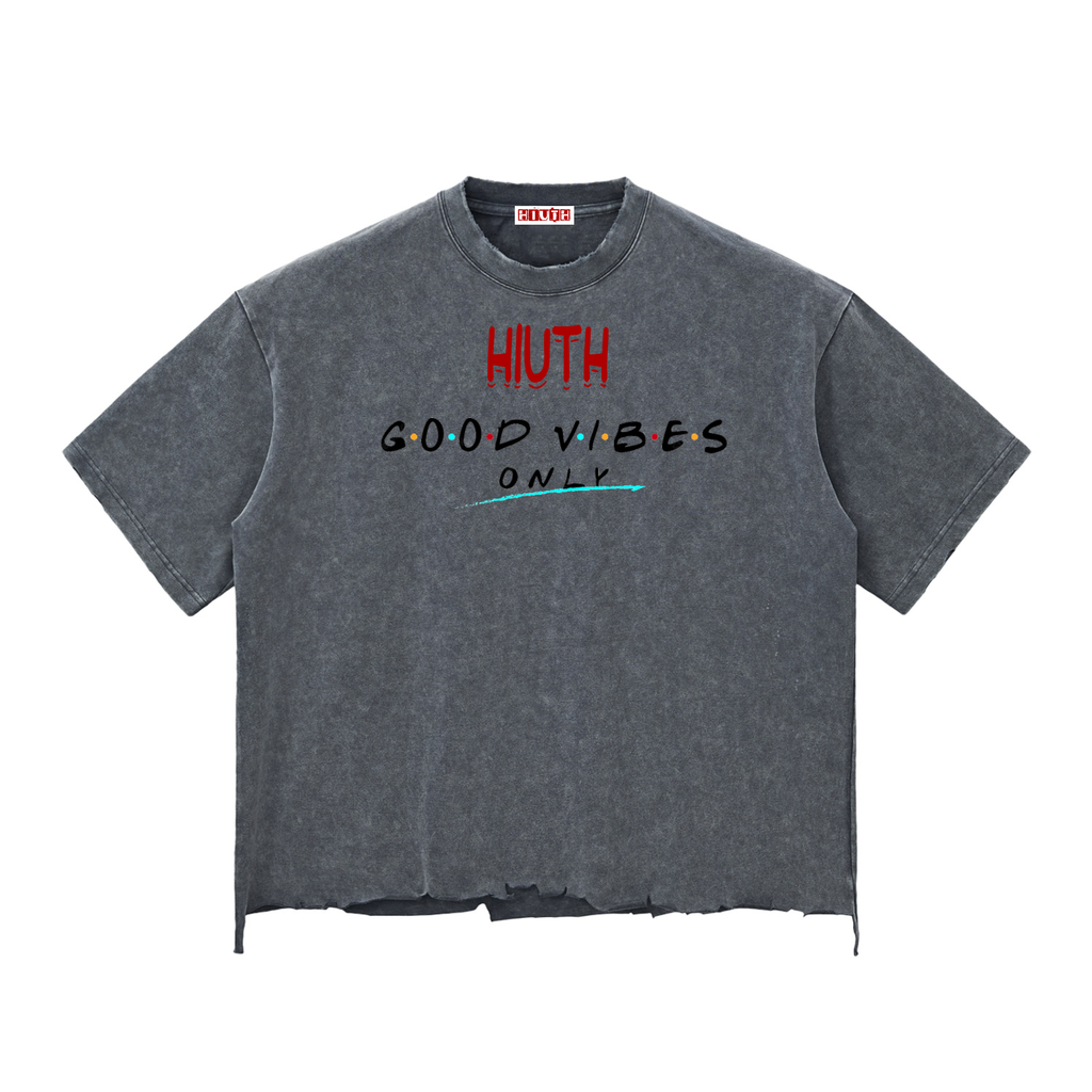 Snow Wash Raw-Hem Boxy T-shirt