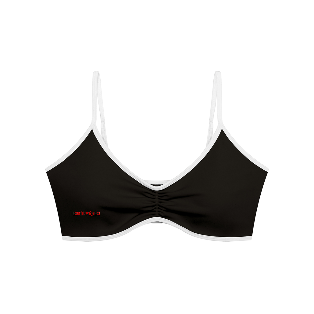 Women's Color Block Ruched V-Neck Sports Bra