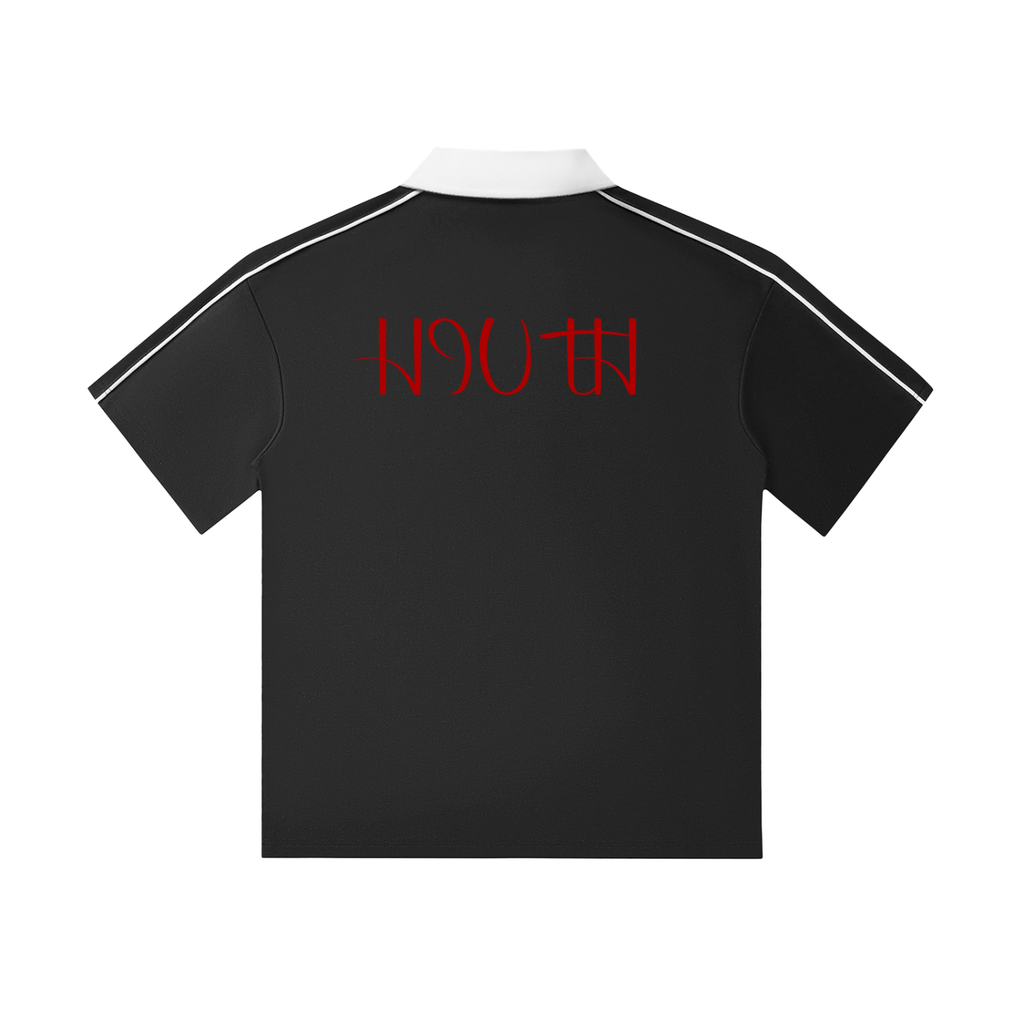 Contrast Collar Short-Sleeve Polo Shirt
